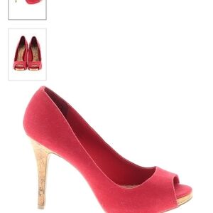 Christian Siriano Shoes Women's Red Stilletto Heals Pumps Open Toe Size 8.5 $15